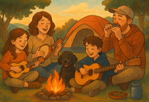 A Family Camping Story That Proves Happiness Is Simple family camping tent, family around campfire, small tent with family, outdoor camping story